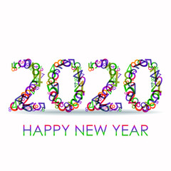 happy new year 2020 number abstract vector design