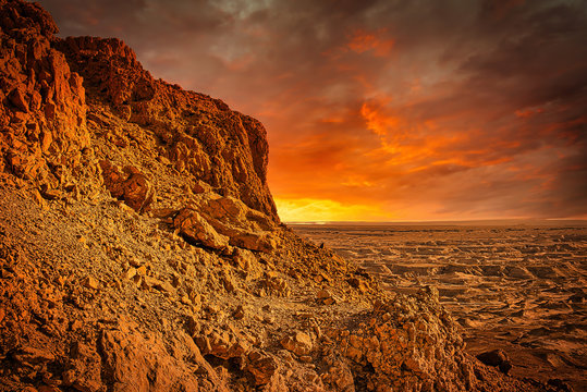 Masada (Massada) is Ancient Fortification overlooking the Dead Sea in the Judean desert, and one of Israel's most popular places.