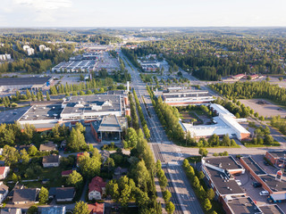 Lahti, Finland. Drone views from city. 