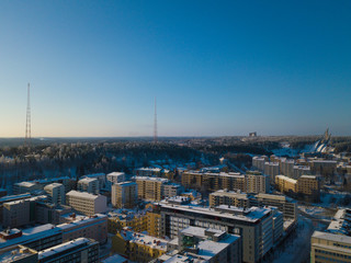 Lahti, Finland. Aerial drone views from city of Lahti