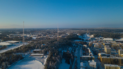 Naklejka premium Lahti, Finland. Aerial drone views from city of Lahti