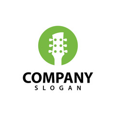 Guitar logo template, music design vector icon illustratio