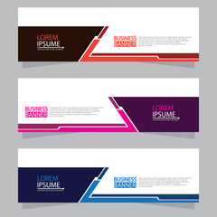 Fototapeta premium Vector abstract design web banner template. Web Design Elements - Header Design. Abstract geometric web banner template on grey background.Modern banner.