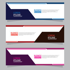 Vector abstract design web banner template. Web Design Elements - Header Design. Abstract geometric web banner template on grey background.Modern banner.