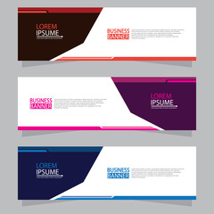 Vector abstract design web banner template. Web Design Elements - Header Design. Abstract geometric web banner template on grey background.Modern banner.