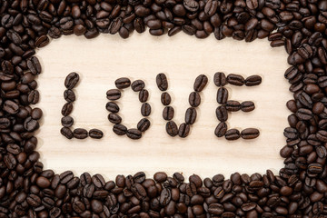 Coffee beans in shape of 