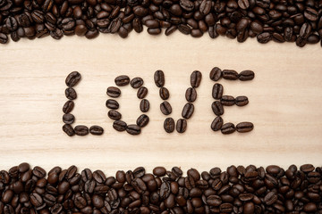 Coffee beans in shape of 