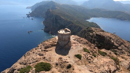 La tour de Capo Rosso en Corse
