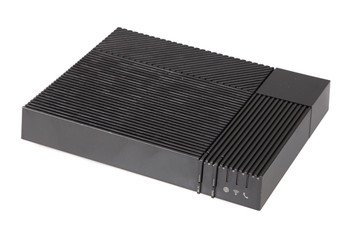 Modern wireless router high-speed box internet on white background