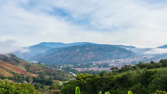 Time-lapse at Bocono mountains during a sunset, Trujillo State. Venezuela