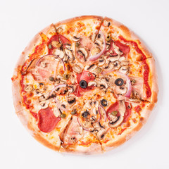 Pizza delicious and tasty top view