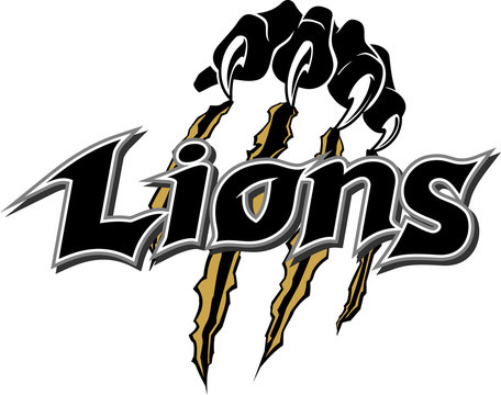 Lions Logo Type, with Paw Ripping Surface