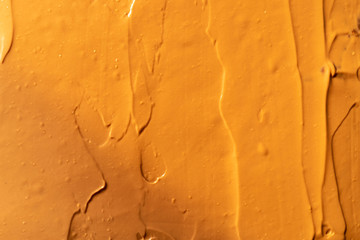 Macro delicious chocolate cake ,surface of Chocolate cake , yellow background