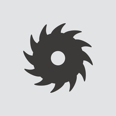 circular saw blades icon isolated of flat style. Vector illustration.