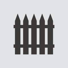 Fence icon isolated of flat style. Vector illustration.
