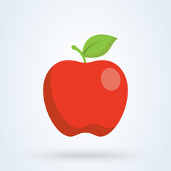 Red apple fruit. Flat modern design illustration.