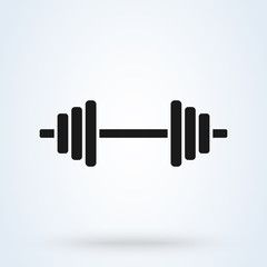 Barbel, Dumbbell Gym. Simple modern icon design illustration.