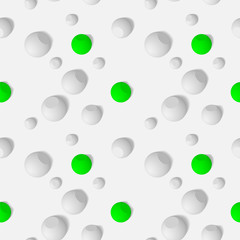 eps10. Seamless pattern with three-dimensional spherical objects. Abstract mosaic of white spheres