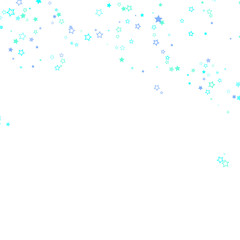 Blue, cyan, turquoise glitter stars confetti