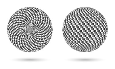 sphere with black and white texture