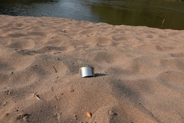 Junks over the sand near Nan River, Nanoi, Thailand.