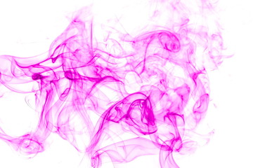 Purple smoke on white background