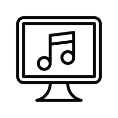 Television and technology related TV vector in lineal or editable stroke design