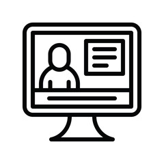 Television and technology related TV vector in lineal or editable stroke design