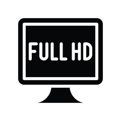 Television and technology related full hd TV vector in solid style