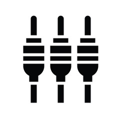 Television and technology related mike sound plug vector in solid style