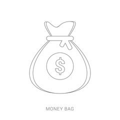 Money bag flat icon