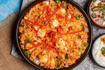 closeup of vegetable fried rice