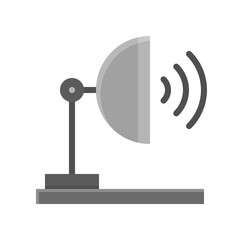 Television and technology related dish antenna vector in flat design