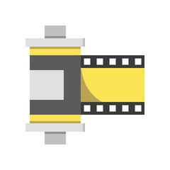 Television and technology related photography reel vector in flat design