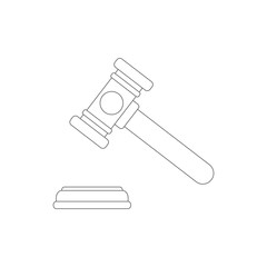 Judge gavel icon. Flat illustration of judge gavel vector icon