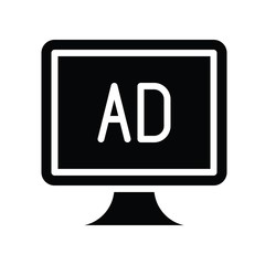 Television and technology related TV vector in solid style