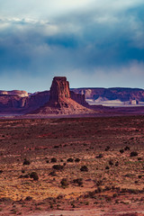 Sunset view of the Valley drive in Monument Valley