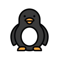 Christmas related cute penguin avatar with editable stroke