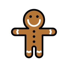Christmas related gingerbread with strait hand avatar with editable stroke