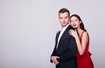 The best sexy elegant couple in tender passion.