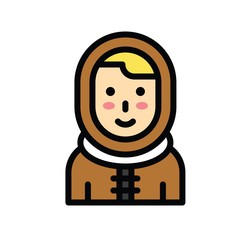 Christmas related cute girl avatar with editable stroke