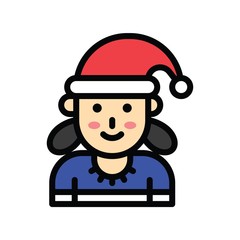 Christmas related mrs clause avatar with editable stroke