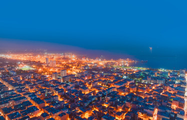 Mersin City and port at night