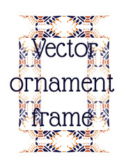 rectangular frame etnic ornament.