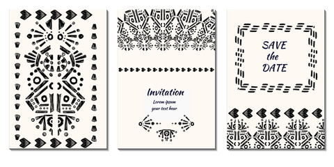 Cover royal greeting design. Modern template with ikat ornament for wedding design or greeting card any purpose