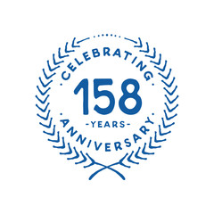 158 years design template. 158th logo. Vector and illustration.