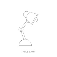 Table lamp icon, flat design style. Desk lamp modern vector illustration