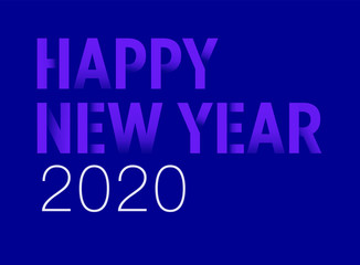 happy new year 2020 blue modern text