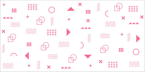 Abstract white pink memphis line shape egypt background for presentation design and tshirt pattern.
