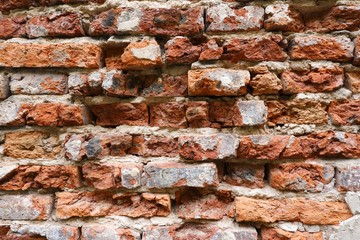 Old red and dirty brick grunge texture and background.
